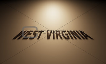 3D Rendering of a Shadow Text that reads West Virginia