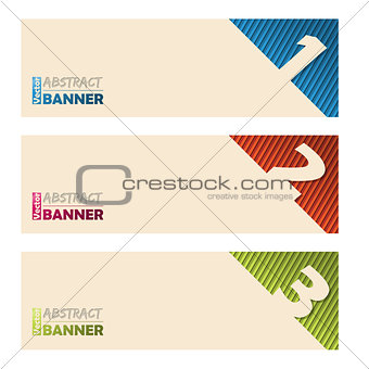 Cool banners with abstract striped background