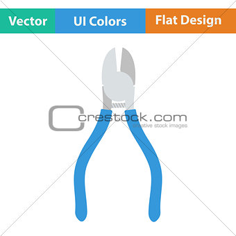 Flat design icon of side cutters
