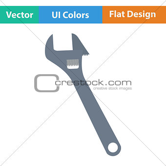 Flat design icon of adjustable wrench