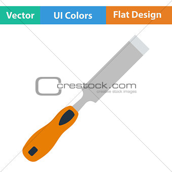 Flat design icon of chisel