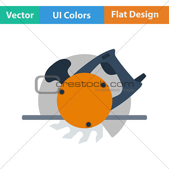 Flat design icon of circular saw