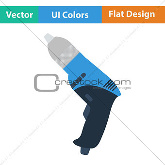 Flat design icon of electric drill 
