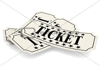 Ticket paper isolated