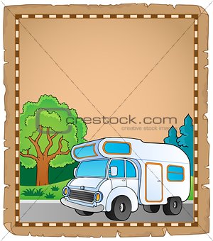 Parchment with camping van theme 1