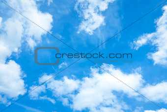 bright blue sky with some clouds