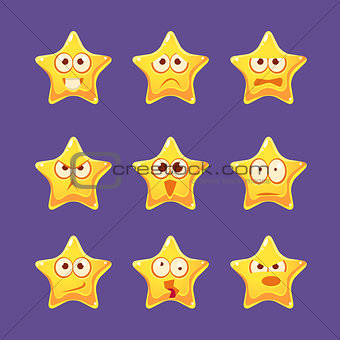 Golden Star Emoji Character Set