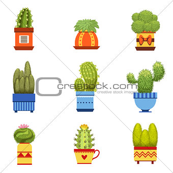 Cactus In Pot Set