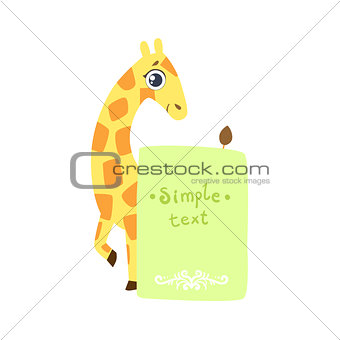 Giraffe With The Template For The Message