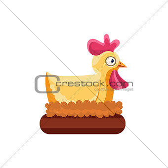Chicken Nesting Simplified Cute Illustration