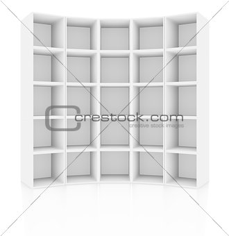Empty white cabinet, isolated