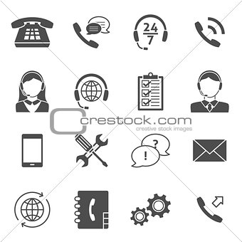 Call center service icons