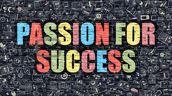Passion for Success Concept. Multicolor on Dark Brickwall.