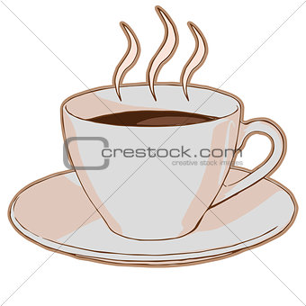 hot coffee in a cup