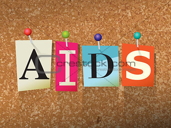 AIDS Concept Pinned Letters Illustration