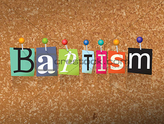 Baptism Concept Pinned Letters Illustration