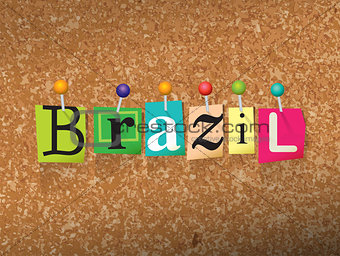 Brazil Concept Pinned Letters Illustration