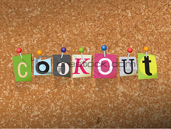 Cookout Concept Pinned Letters Illustration