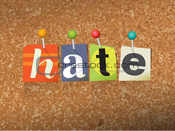 Hate Concept Pinned Letters Illustration