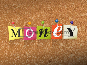 Money Concept Pinned Letters Illustration