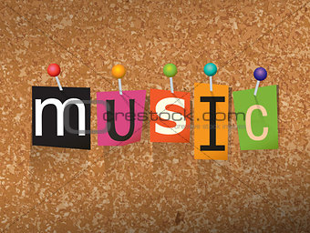 Music Concept Pinned Letters Illustration