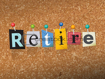Retire Concept Pinned Letters Illustration