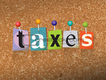 Taxes Concept Pinned Letters Illustration