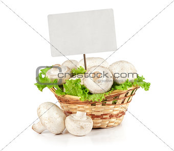 Champignons and blank sale tag