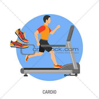 Runner on Treadmill Concept