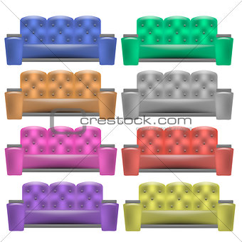 Colorful  Leather Comfortable Soft Sofa