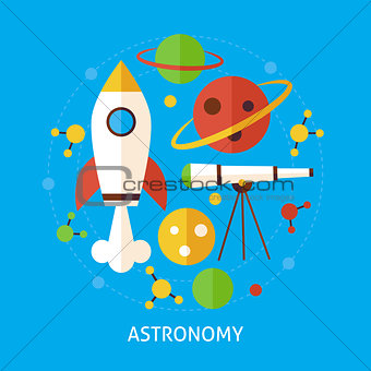 Astronomy Science Flat Vector Concept