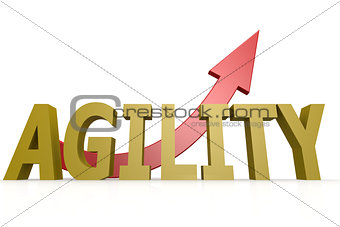 Agility word with red arrow