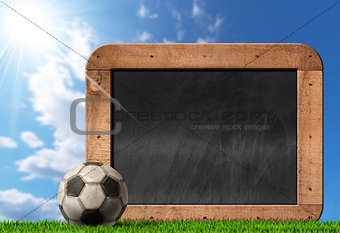 Football Soccer - Empty Blackboard with Ball
