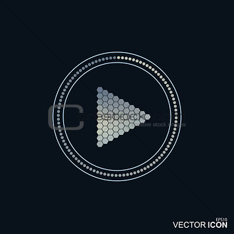 Abstract vector play icon
