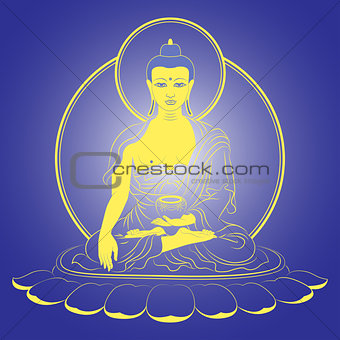 Vector Sitting Buddha