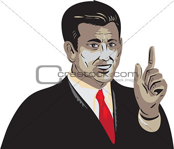 Businessman Pointing Up WPA 