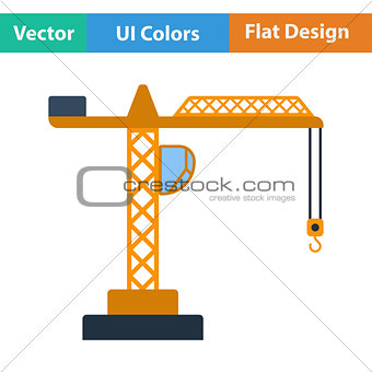 Flat design icon of crane