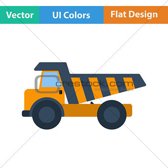 Flat design icon of tipper 