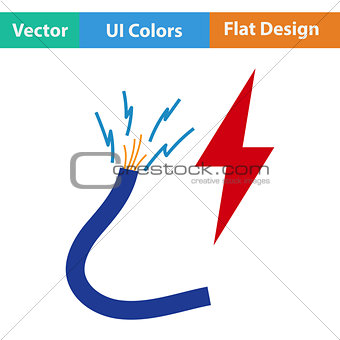 Flat design icon of Wire  