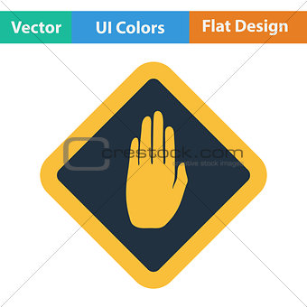 Flat design icon of Warning hand