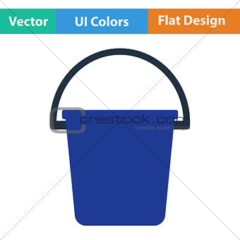 Flat design icon of bucket