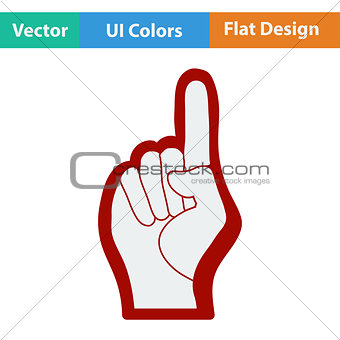 Fan foam hand with number one gesture icon