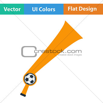 Football fans wind horn toy icon. 