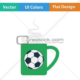 Football fans coffee cup with smoke icon