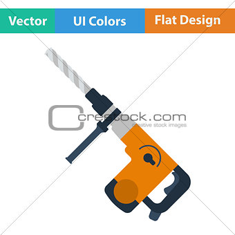Flat design icon of electric perforator