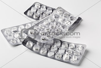 Empty blister packs of the pills