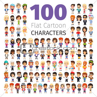 Casually Dressed Flat Characters Big Collection