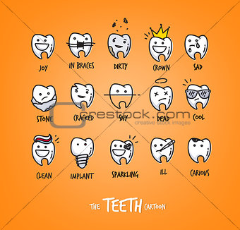 Teeth characters orange