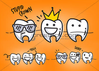 Teeth orange cartoons