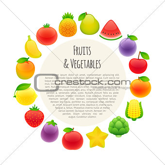 Fruits and Vegetables Round Banner